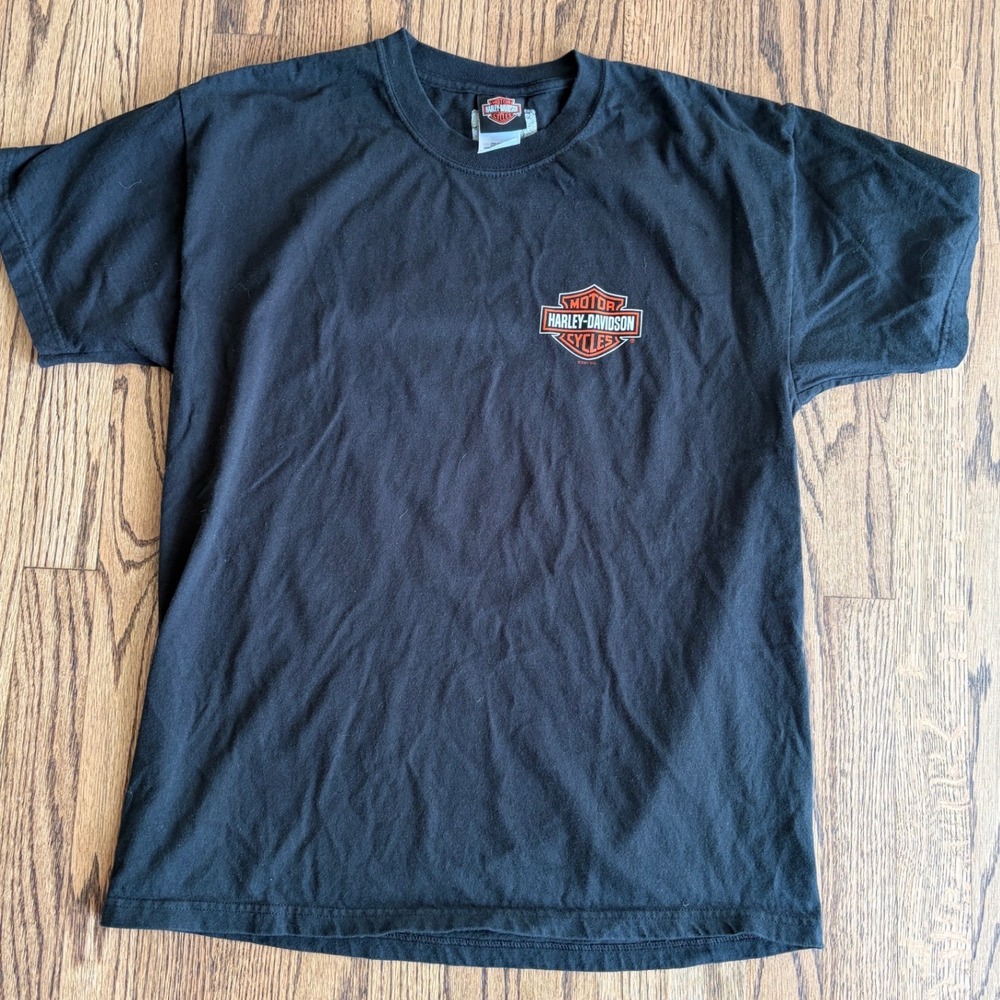 Vintage Harley Davidson Kauai Hawaii Two Wheels T-Shirt Black Mens Large USA